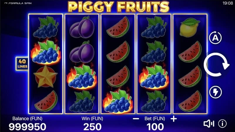 Piggy Fruits – a fő játékmenet elindítása
